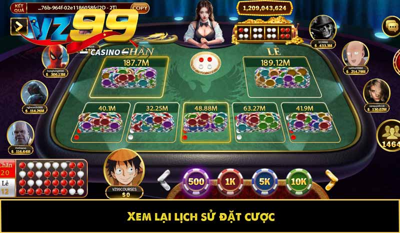 Xóc đĩa - Siêu phẩm trò chơi ăn tiền hay nhất đất Việt 7 Xem lại lịch sử đặt cược